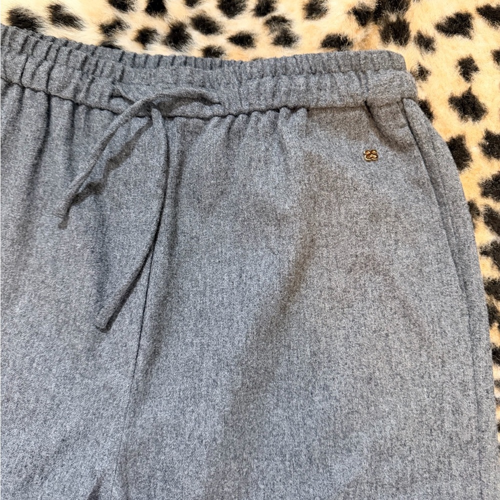 Sandro Paris Wool Charcoal Wide-Leg Women's Pants - Picture 2 of 6